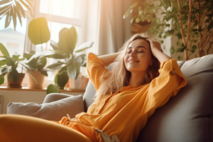 a patient relaxing after dental implant surgery